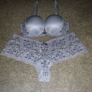 Body by Victoria 36D push up bra and matching shortie panties XL.  Lilac color